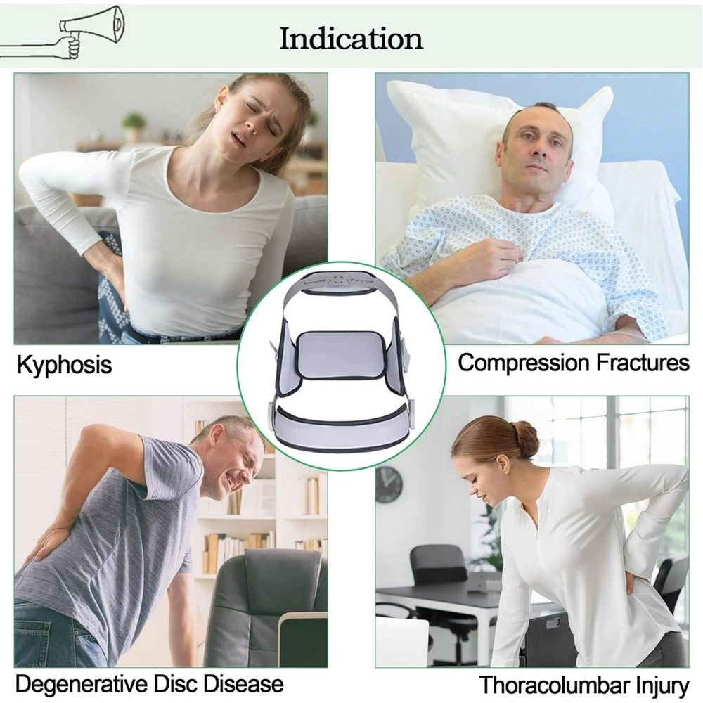 Jewett Hyperextension Back Brace Prevents Flexion Treats Fractures Osteoporosis - Picture 7 of 7